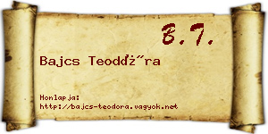 Bajcs Teodóra névjegykártya